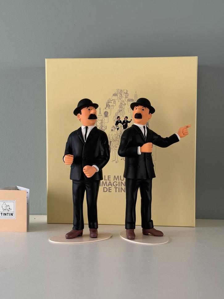 Dupondt musee imaginaire avec cannes et livre, Collections, Personnages de BD, Neuf, Statue ou Figurine, Tintin, Enlèvement ou Envoi