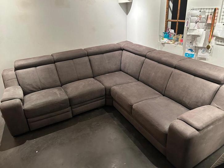 Grand canapé d'angle en tissu avec double fonction relax, Maison & Meubles, Canapés | Coins salons complets, Comme neuf, Tissus