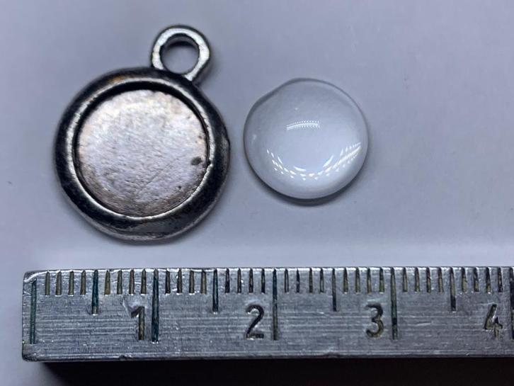 6 sets Cabochon hangertje met glaasje, Hobby en Vrije tijd, Kralen en Sieraden maken, Nieuw, Hanger, Ophalen of Verzenden