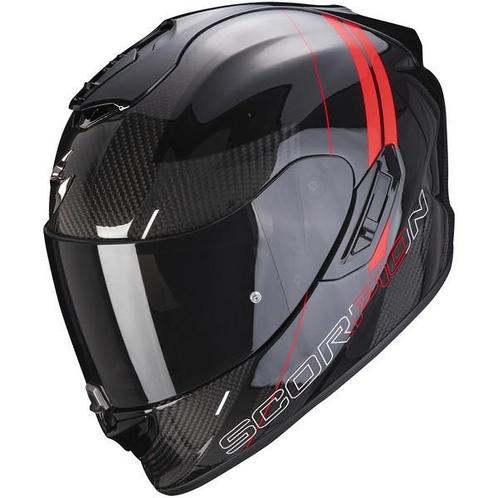 Scorpion - Casque Exo-1400 Carbon Air Drik Noir / Rouge XXL, Motoren, Kleding | Motorhelmen, Heren, Integraalhelm, XXL, Overige merken