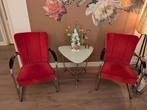 2 fauteuils Van Gispen originaux - Design vintage, Maison & Meubles, Chaises, Rouge, Vintage, Comme neuf, Deux