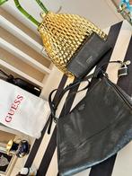 Vintage guess schoudertas zwart leder met portefeuille, Ophalen of Verzenden, Zo goed als nieuw, Zwart