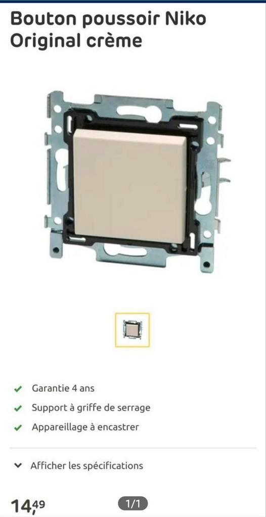 Niko crèmekleurige drukknoppen Nieuw 40 stuks, Doe-het-zelf en Bouw, Elektriciteit en Kabels, Nieuw, Ophalen