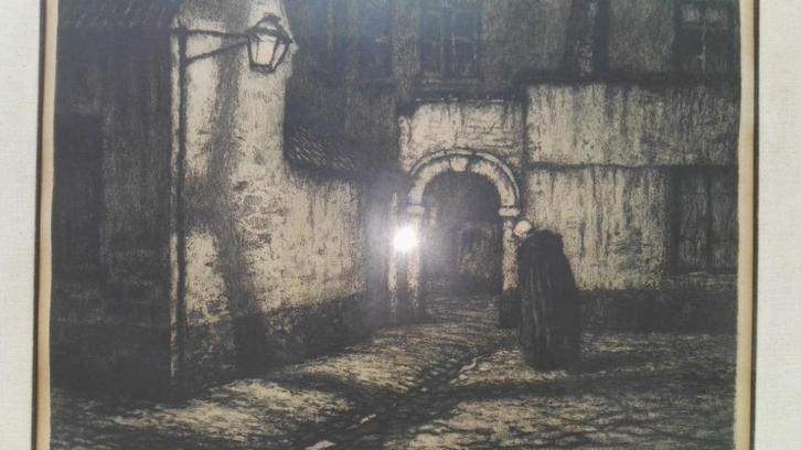 Albert Geudens - Soir à Malines - eau-forte, Antiquités & Art, Art | Eaux-fortes & Gravures, Enlèvement