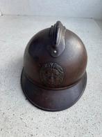 Wo1 Belgische ABBL M15 mosterd helm op naam, Ophalen of Verzenden