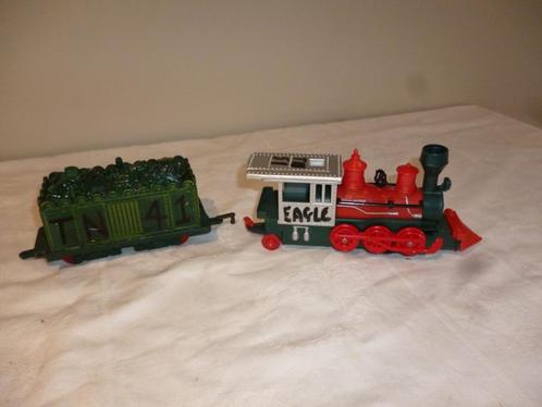 Oude trein en wagon TOY STATE made in China 1997 speelgoed, Antiek en Kunst, Antiek | Speelgoed, Ophalen