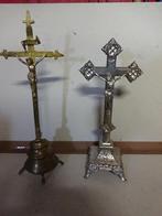 Religion croix laiton cuivre metal lot de 2, Antiquités & Art, Enlèvement ou Envoi