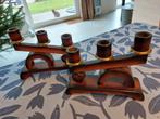 Vintage houten kandelaars, Antiek en Kunst, Ophalen