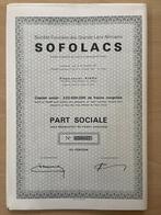 Titre: SOFOLACS Compagnie des Grands Lacs Africains, Ophalen, 1950 tot 1970, Aandeel