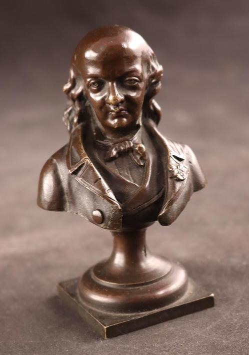 Kleine antieke bronzen buste, Antiek en Kunst, Kunst | Beelden en Houtsnijwerken, Ophalen of Verzenden