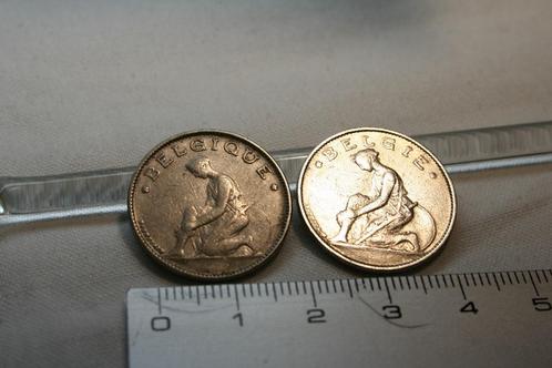 2 muntstukken van 1 frank uit 1922 en 1923, Postzegels en Munten, Munten | België, Losse munt, Ophalen of Verzenden