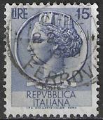 Italie 1955/1960 - Yvert 714 - Pièce Syracuse - 15 l. (ST), Envoi, Affranchi
