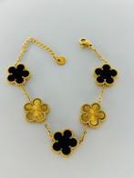 Bracelet fleur couleur noir or, Enlèvement ou Envoi, Neuf, Noir, Or