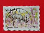 Malawi 1991 - wilde dieren - Grote Koedoe - uit velletje, Ophalen of Verzenden, Gestempeld