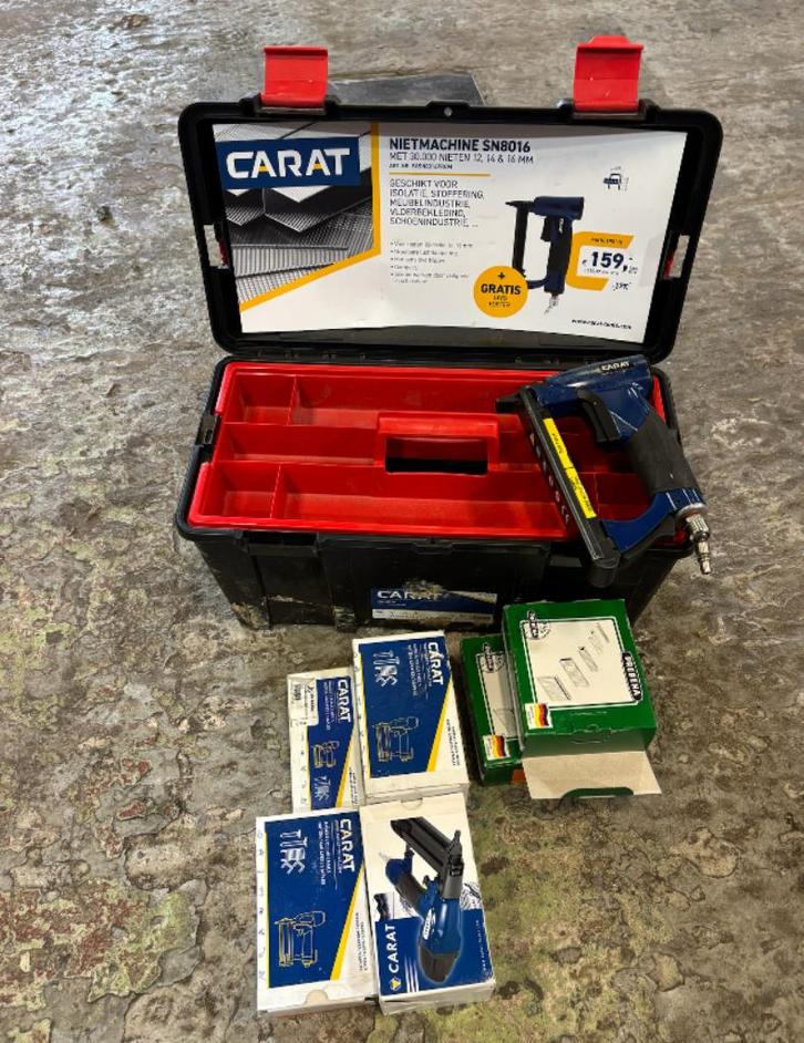 Carat SN8016 Nietmachine + accessoires, Bricolage & Construction, Outillage | Outillage à main, Comme neuf, Enlèvement