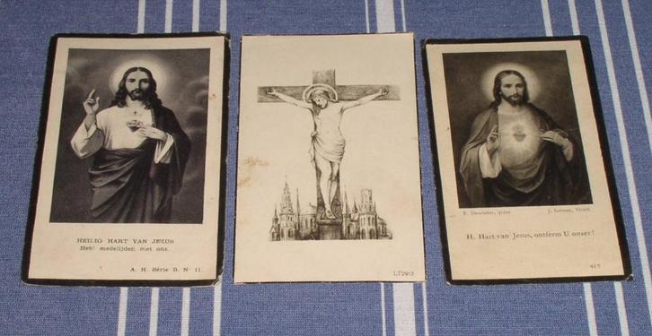 Drie doodsprentjes Oevel 1864-1859-1851, Collections, Images pieuses & Faire-part, Image pieuse, Enlèvement ou Envoi