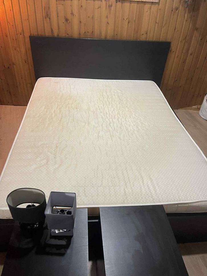 IKEA bruin/zwarte slaapkamer weinig gebruikt, Huis en Inrichting, Slaapkamer | Complete slaapkamers, Gebruikt, Tweepersoons, Ophalen