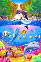 Diamond Painting dolfijnen 40x30cm, Verzenden, Nieuw, Overige typen