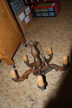 Kroonluchter hout, Huis en Inrichting, Lampen | Kroonluchters, Ophalen, Gebruikt, Hout, Klassiek,- Landelijk