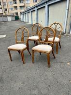 Lot de 4 chaises en rotin vintage, Maison & Meubles, Enlèvement, Utilisé, Tissus, Quatre