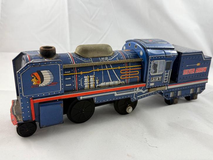 Vintage blikken tenderlocomotief, Antiek en Kunst, Antiek | Speelgoed, Ophalen of Verzenden