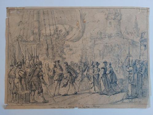 Hendrik SCHAEFELS Philips 2 Willem van Oranje Vlissingen, Antiek en Kunst, Kunst | Tekeningen en Fotografie, Ophalen of Verzenden