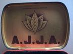 oude tabaksdoos AJJA  ODON WARLAND..in blik.., Ophalen of Verzenden, Gebruikt, Reclamebord