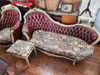 oude salon Chesterfield stijl, Huis en Inrichting, Ophalen, Gebruikt