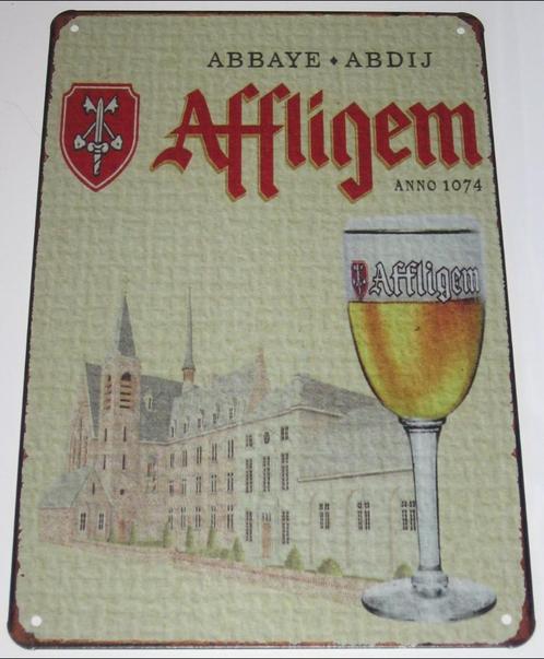 AFFLIGEM BIER : Metalen Bord Affligem Abdijbier - Anno 1074, Verzamelen, Biermerken, Nieuw, Reclamebord, Plaat of Schild, Overige merken