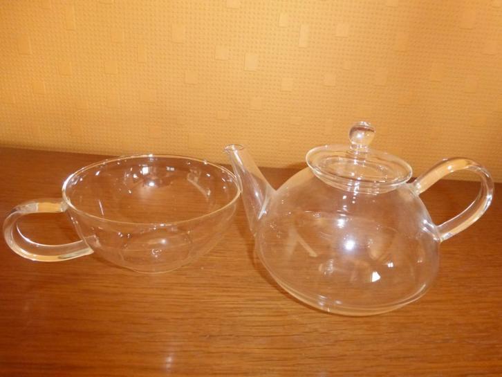 Nieuwe glazen theepot 0,50cl + 1 kop. Leuk cadeau!!!, Huis en Inrichting, Keuken | Servies, Nieuw, Kom(men), Glas, Ophalen of Verzenden