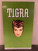 Blikken recl.bordje TIGRA jaren 90 (XXX VERKOCHT XXX), Verzamelen, Ophalen, Gebruikt, Reclamebord