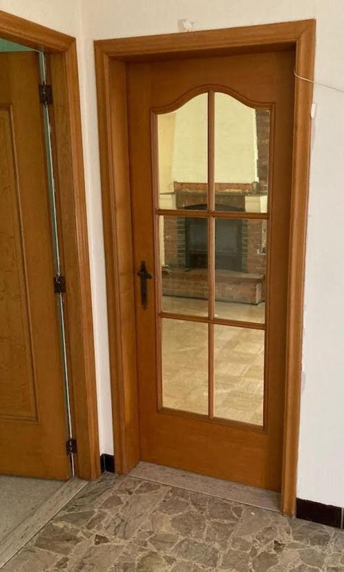 Binnendeuren volle eik, Doe-het-zelf en Bouw, Deuren en Vliegenramen, Gebruikt, Glas, Hout, Ophalen