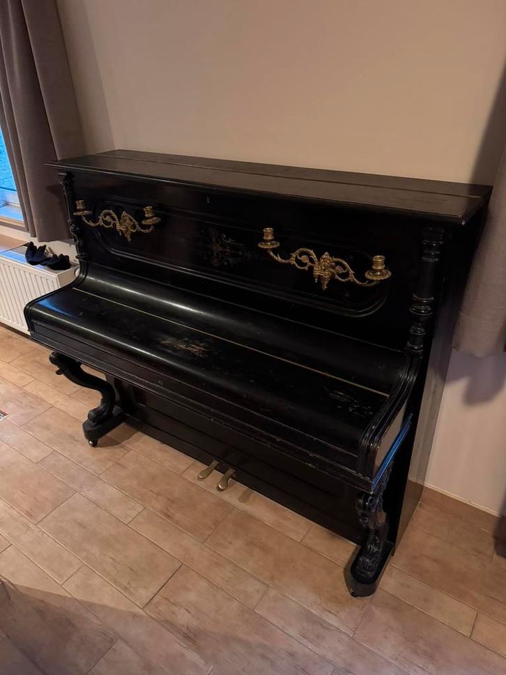 A. Wiesner & Co Buffetpiano, Muziek en Instrumenten, Piano's, Gebruikt, Piano, Zwart, Hoogglans, Ophalen of Verzenden