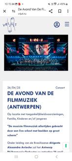 De avond van de filmuziek. Enkel voor mensen met VHT, Tickets en Kaartjes