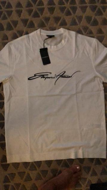 Nieuwe Emporio Armani T shirt signature, wit, XXL beschikbaar voor biedingen