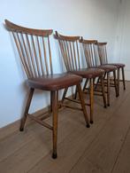 Set vintage spijlenstoelen, Huis en Inrichting, Ophalen, Gebruikt, Vier