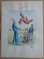 LUC PIRON / LOT VAN 4 STUKS / ORIGINEEL WERK / 40x30cm SIG, Enlèvement ou Envoi