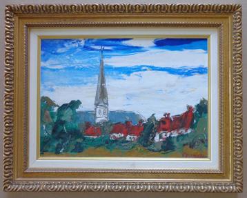 PAUL PERMEKE / VLAAMS DORP / OLIEVERF PANEEL / 37x47cm KADER beschikbaar voor biedingen