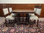 Antieke klassieke eettafel met 4 stoelen eetkamerset, 50 tot 100 cm, Vierkant, Zo goed als nieuw, 50 tot 100 cm