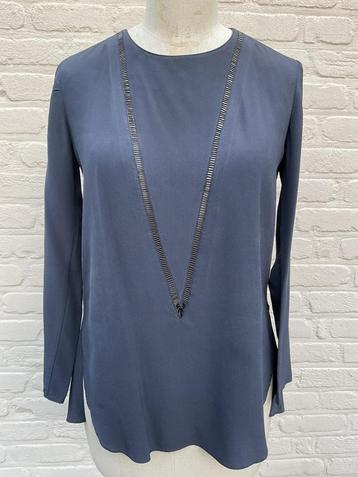 Blouse de Dorothee Schumacher, taille 38, soie naturelle, Enlèvement ou Envoi, Taille 38/40 (M), Bleu