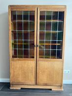 Gave antieke vitrinekast met glas-in-lood deuren, Antiek en Kunst, Ophalen