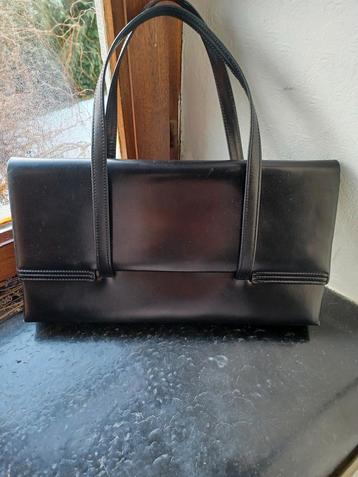 DELVAUX Vintage zwarte tas met twee hengsels met logo beschikbaar voor biedingen