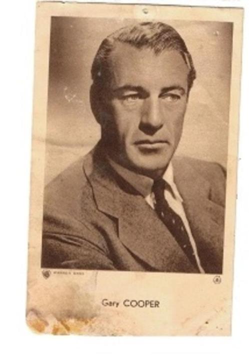 oude prentkaart Gary Cooper-postcard-PHOTO card, Collections, Photos & Gravures, Enlèvement ou Envoi