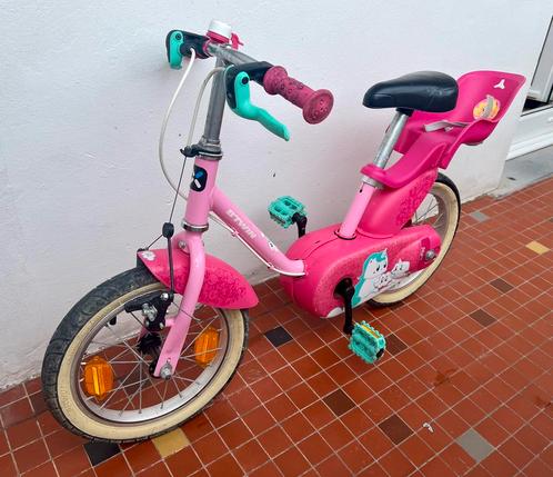 VELO 14 POUCES 3-5 ANS 500 UNICORN B'TWIN, Fietsen en Brommers, Fietsen | Kinderfietsjes, Gebruikt, Minder dan 16 inch, Zijwieltjes
