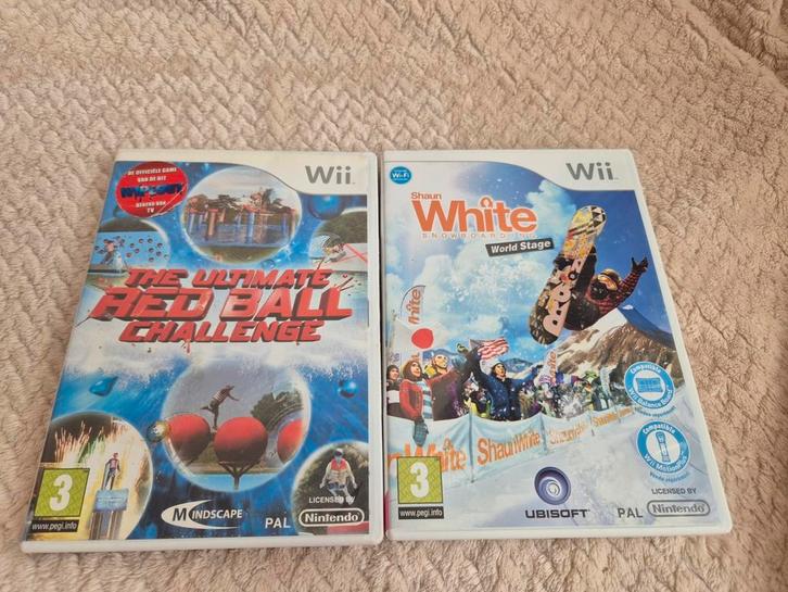 Set 2 Nintendo Wii-spellen: Shaun White Snowboarden + Red Ba, Games en Spelcomputers, Games | Nintendo Wii, Gebruikt, Ophalen of Verzenden