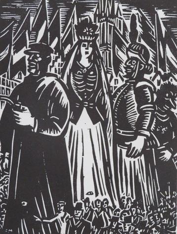 Houtsnede Frans Masereel: ROESELARE   beschikbaar voor biedingen
