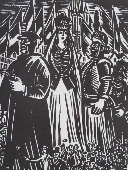 Houtsnede Frans Masereel: ROESELARE, Verzamelen, Postkaarten | België, Ongelopen, West-Vlaanderen, 1940 tot 1960, Verzenden