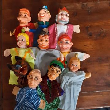 Retro handpoppen poppenkastpoppen  ( D ) beschikbaar voor biedingen
