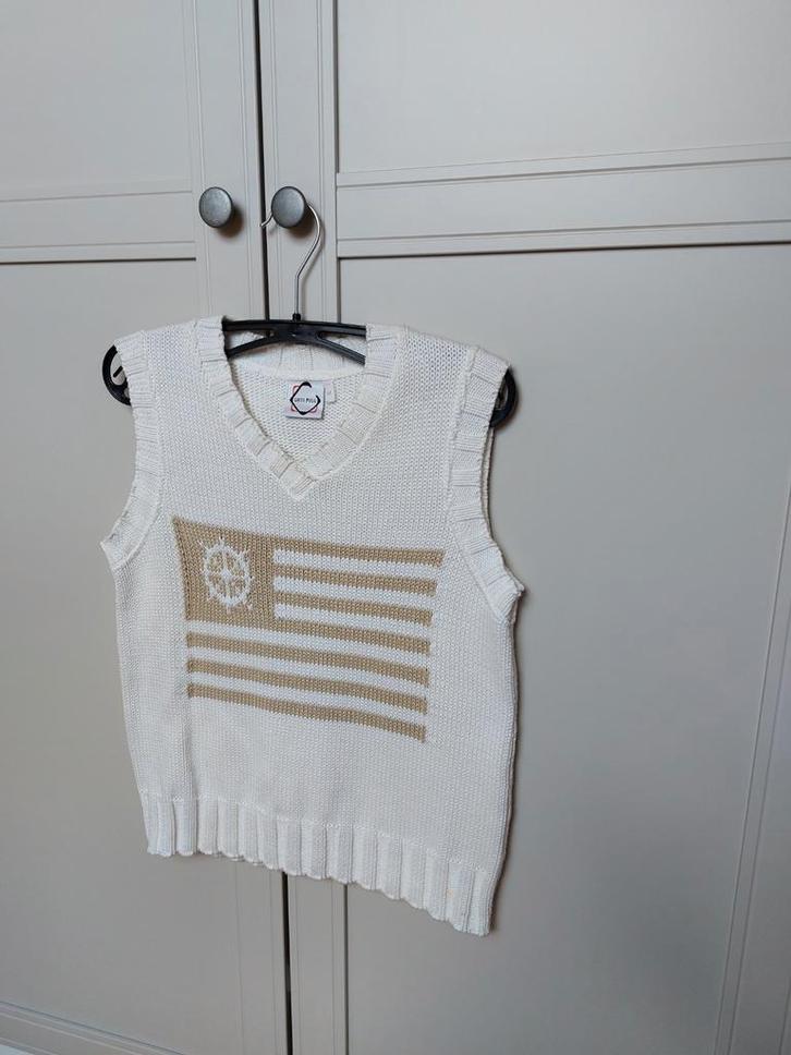 Super tof, wit, katoenen truitje zonder mouwen - maat 38, Kleding | Dames, T-shirts, Zo goed als nieuw, Maat 38/40 (M), Wit, Ophalen of Verzenden