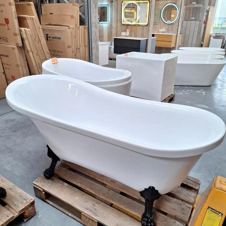 OP=OP vrijstaand ligbad mat zwarte poten 171x77x75cm nr33, Huis en Inrichting, Woonaccessoires | Overige, Nieuw, Ophalen of Verzenden